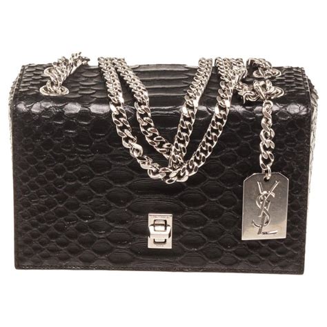 ysl black python bag.